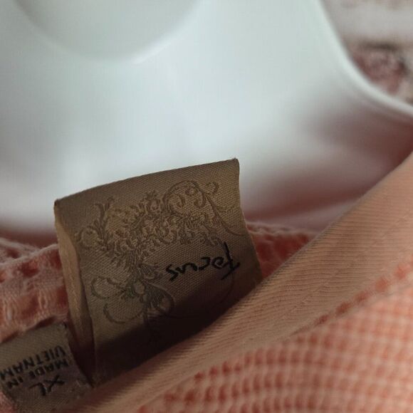 Focus Honeycomb Knit Pullover Sweater | Women’s XL | Pink Peach - Picture 7 of 7